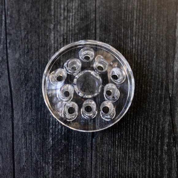 Vintage glass flower frog 11 eleven holes with large center hole - Picture 2 of 6